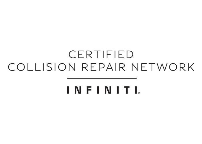 The logo for the certified collision repair network Infiniti