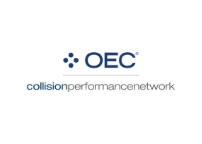 OEC collision performance network logo on a white background