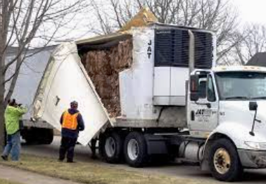 damaged side of a white trailer truck