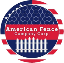 Logo: American Fence Company Corp., red, white, and blue circle with a picket fence image.
