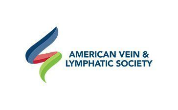 Logo of the American Vein & Lymphatic Society: abstract design of layered blue, red, and green shapes. Text on right.