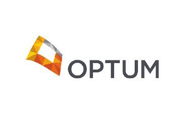 Optum logo with a geometric, colorful design to the left of the word OPTUM.