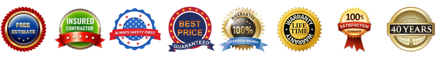 A bunch of different colored labels with ribbons on them