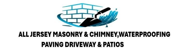 The logo for all jersey masonry waterproofing shows a trowel and a brick wall.