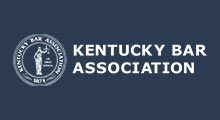 Kentucky Bar Association logo on blue background.