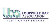 Logo for Louisville Bar Association: blue and green
