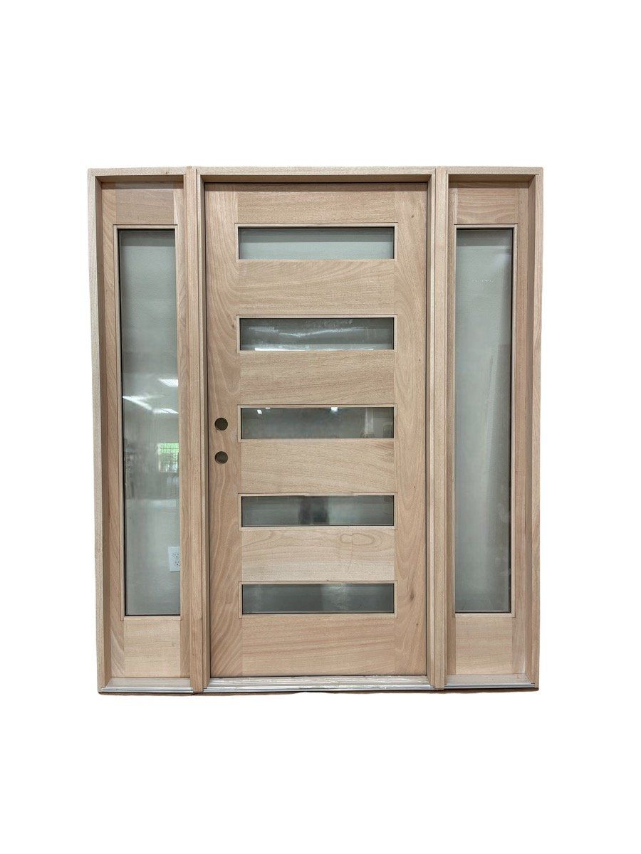 Door with glasses in the sides