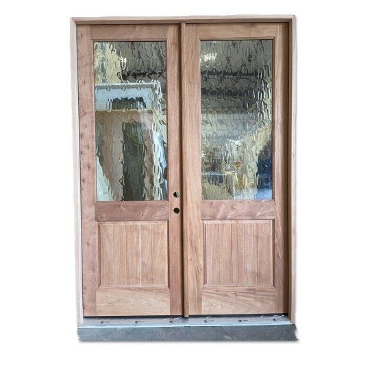 Double door with glass
