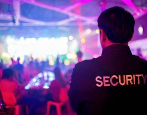 Badge for Rapid Response Security with patriotic symbols and honor motto.