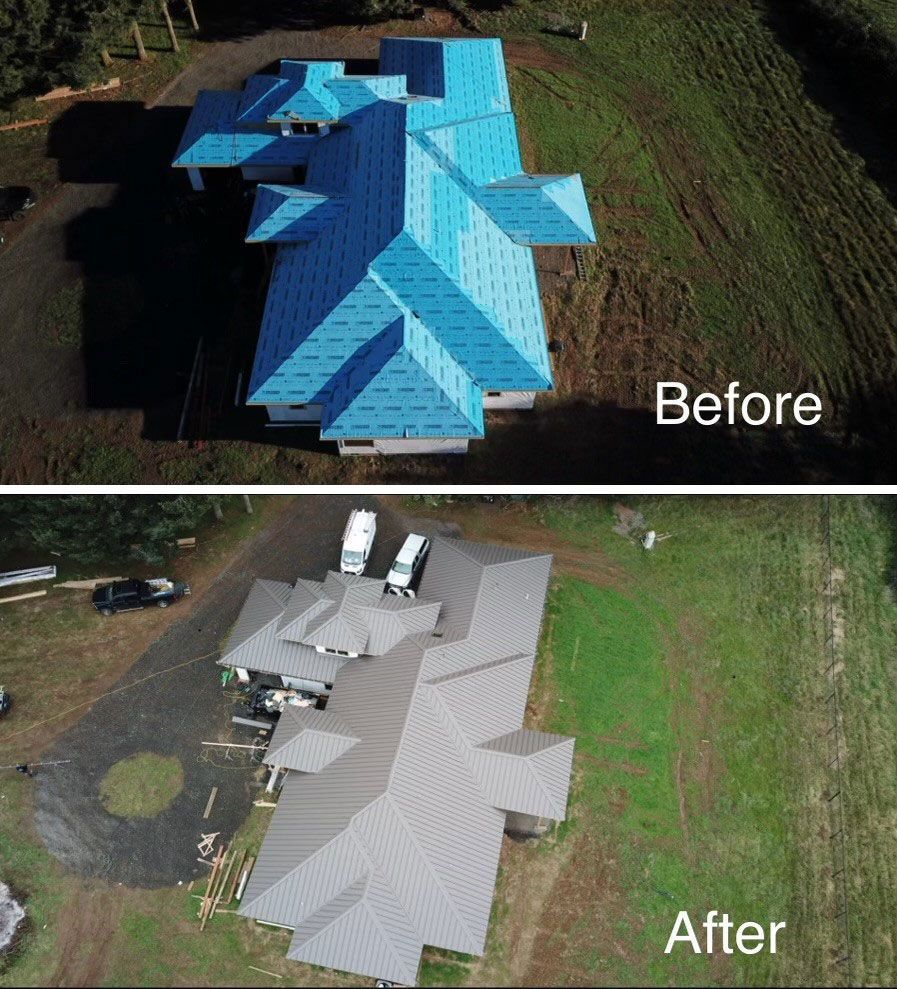 Roof repair - before and after