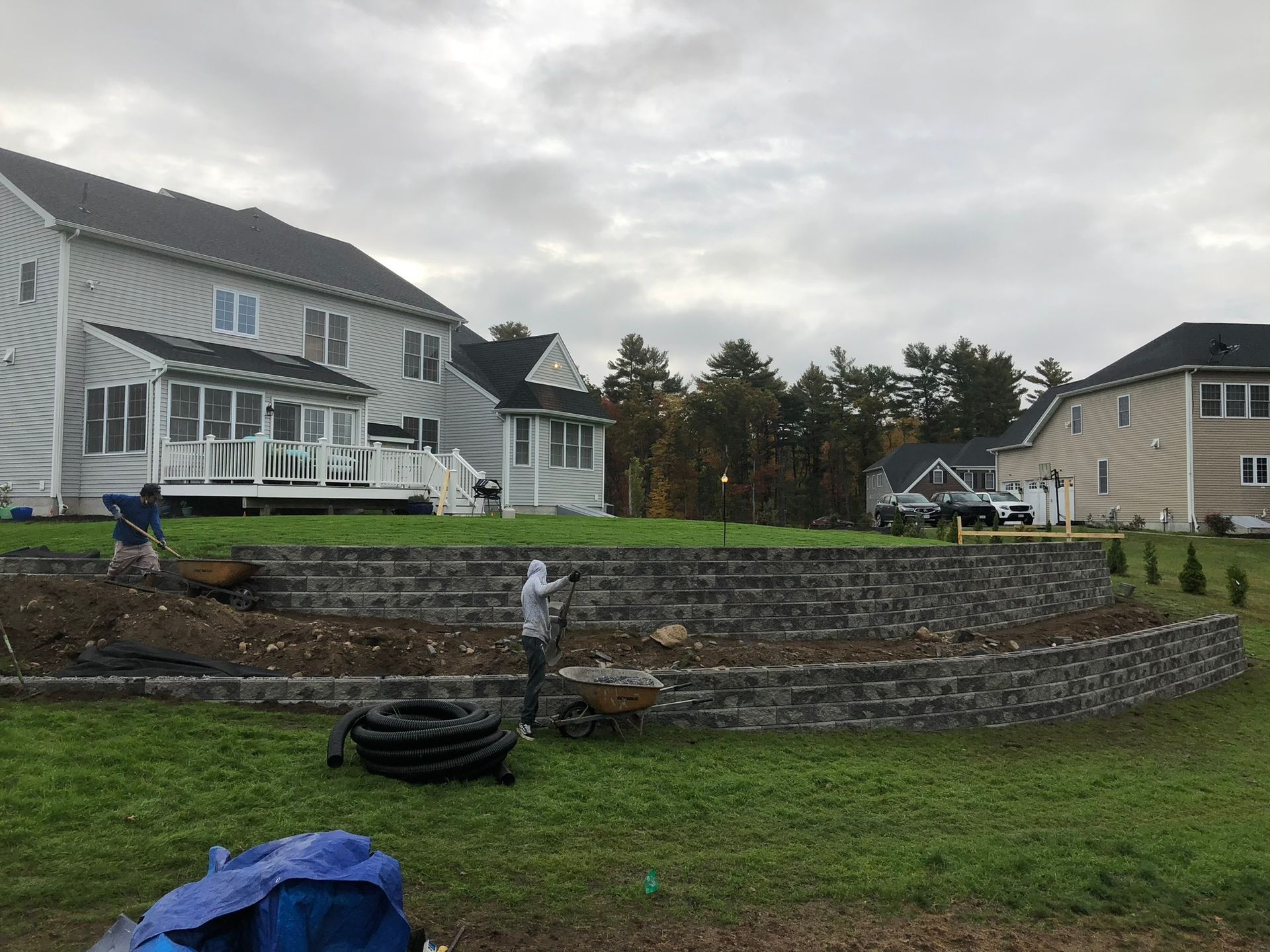 Retaining wall work