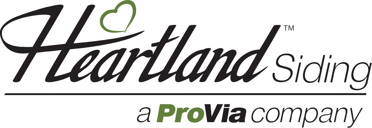 Heartland Siding logo with a green heart icon and 