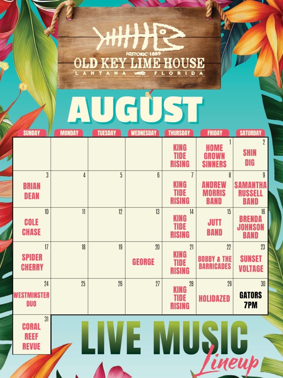 July Live Music Calendar