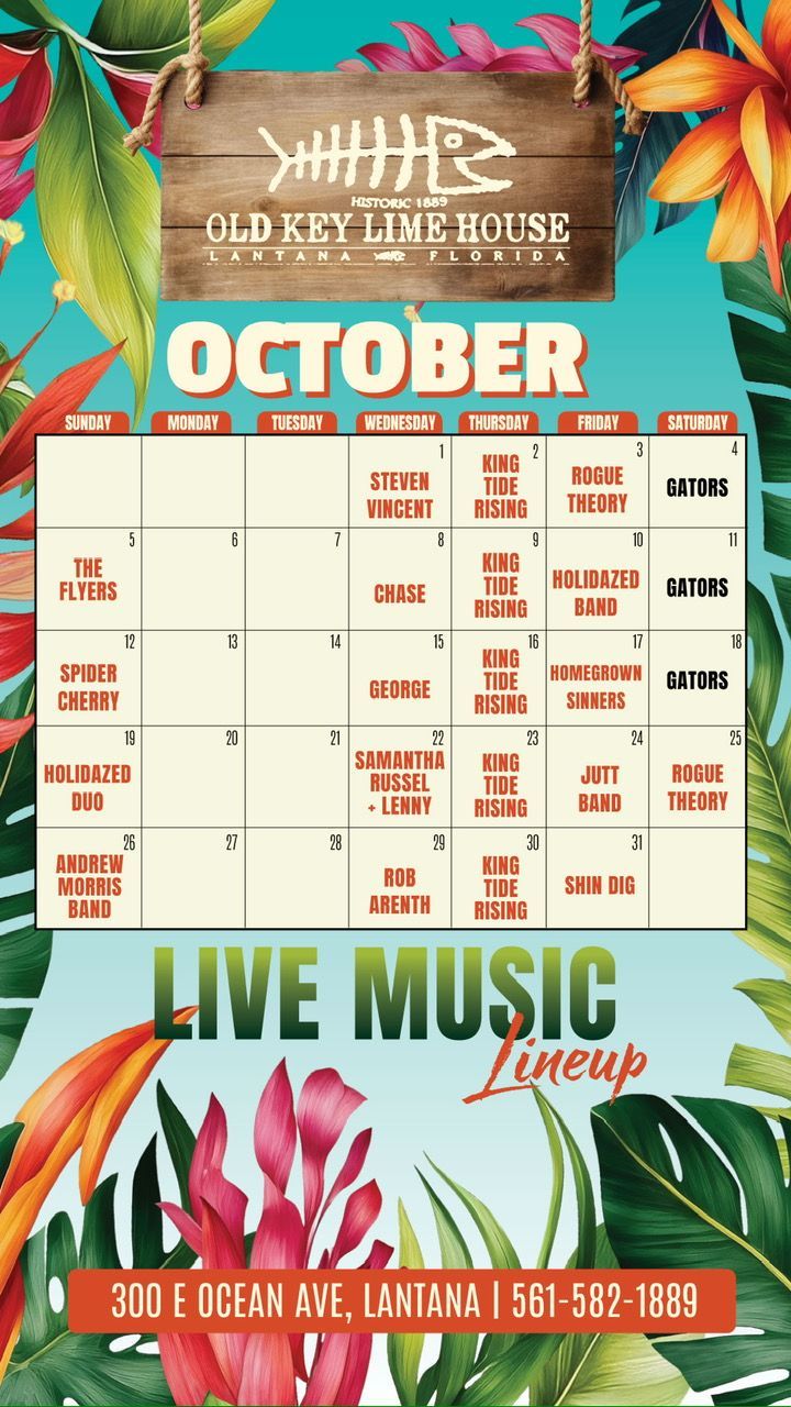 October Live Music Calendar
