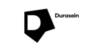 Black stylized D logo with the word “Durasein” on a white background