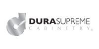 DuraSupreme Cabinetry logo with gray circular emblem and black and gray text on white background
