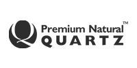 Premium Natural Quartz logo with black stylized Q icon and text on white background