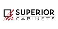 Superior Cabinets logo with black and red text and a stylized red and black cabinet icon