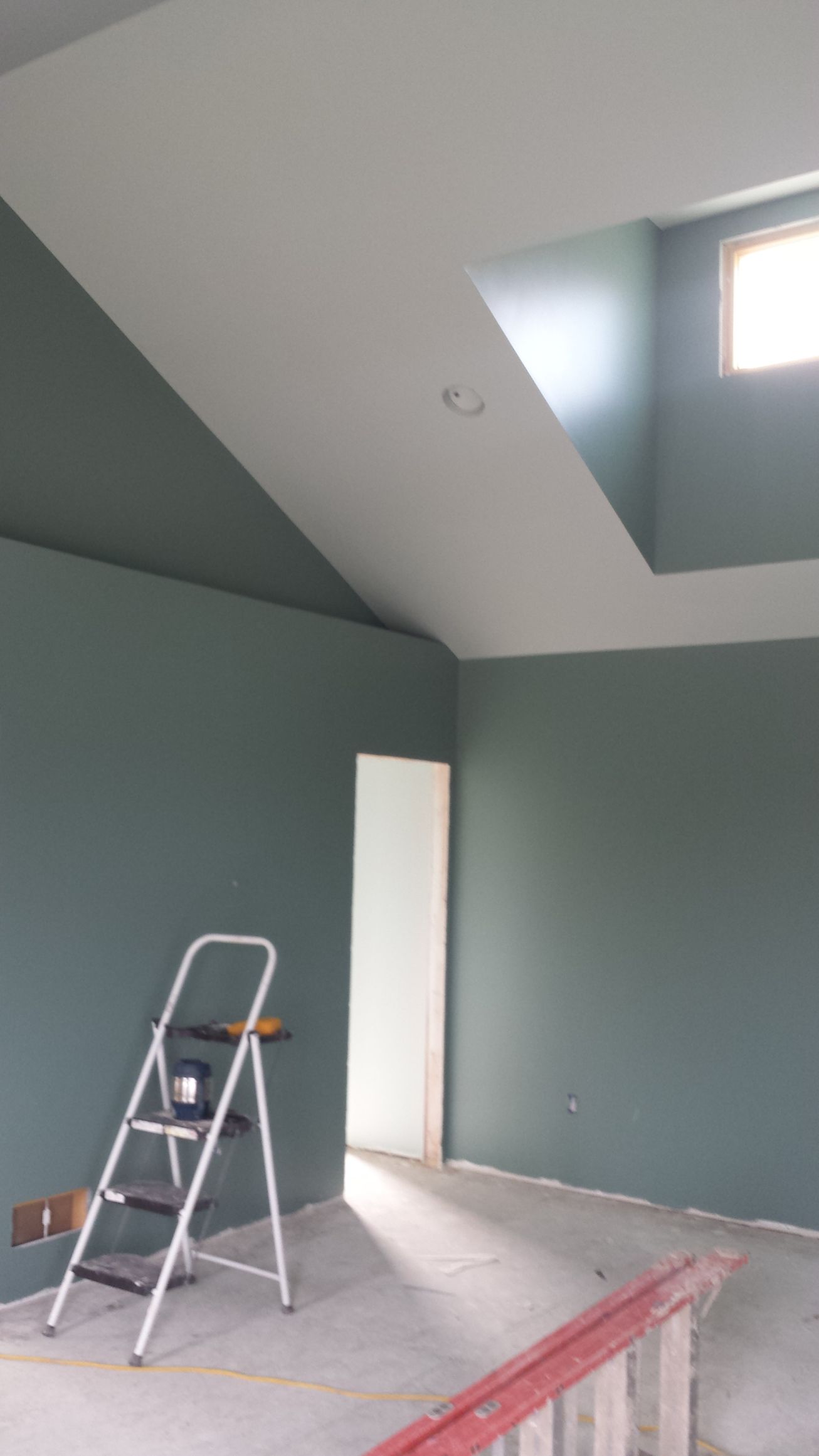 There is a ladder in the middle of the room.