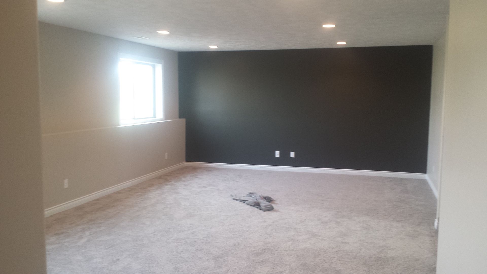 an accent wall in basement