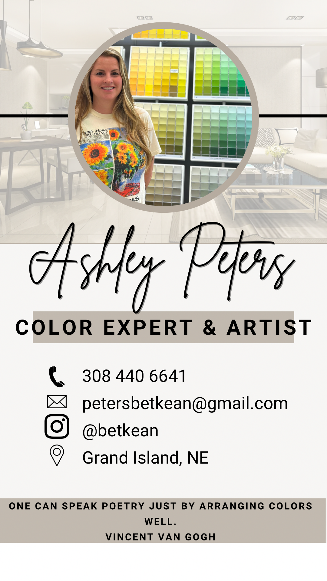 Ashley peters is a color expert and artist.