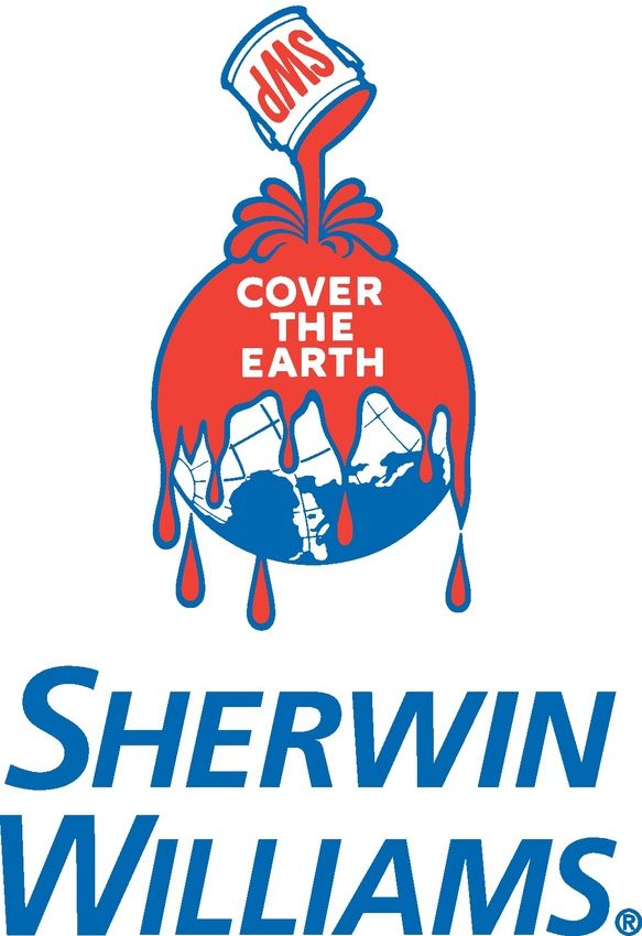 A logo for sherwin williams that says cover the earth