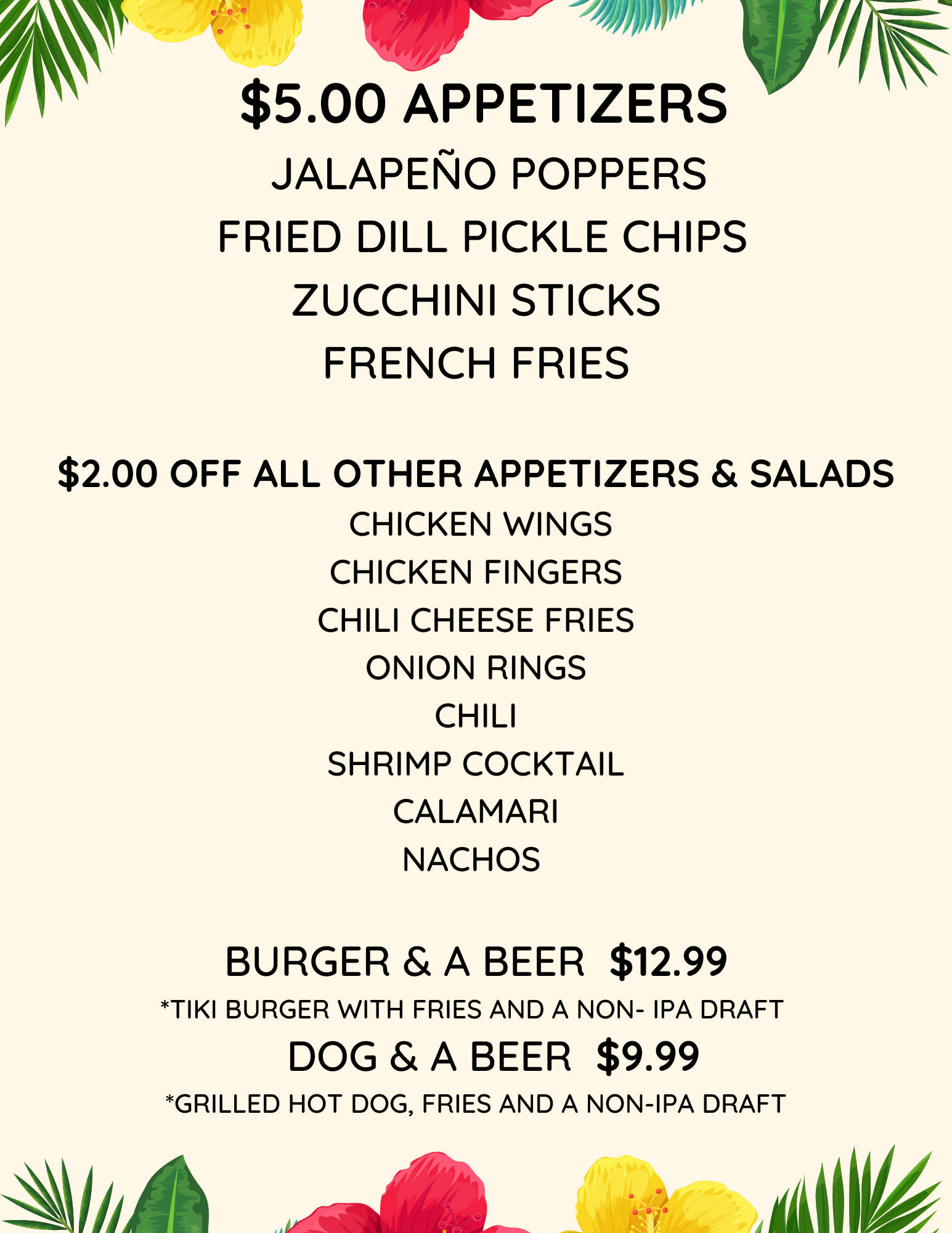 Naples Tiki Bar and Grill Happy Hour Menu Naples, FL