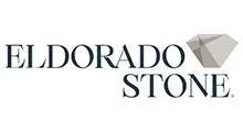 Eldorado Stone logo with black text and a gray stone icon