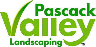 Pascack Valley Landscaping logo in green and gold with a stylized leaf and large &ldquo;V&rdquo; shape