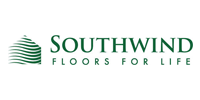Logo for Southwind Floors. Green text and graphic. 