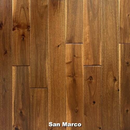 San Marco Acacia hardwood flooring in various shades of brown.