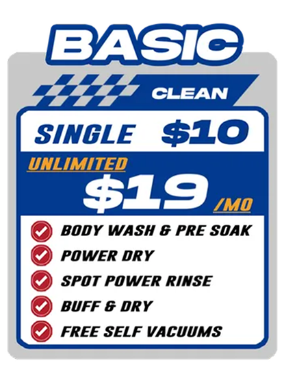 Car wash sign: 