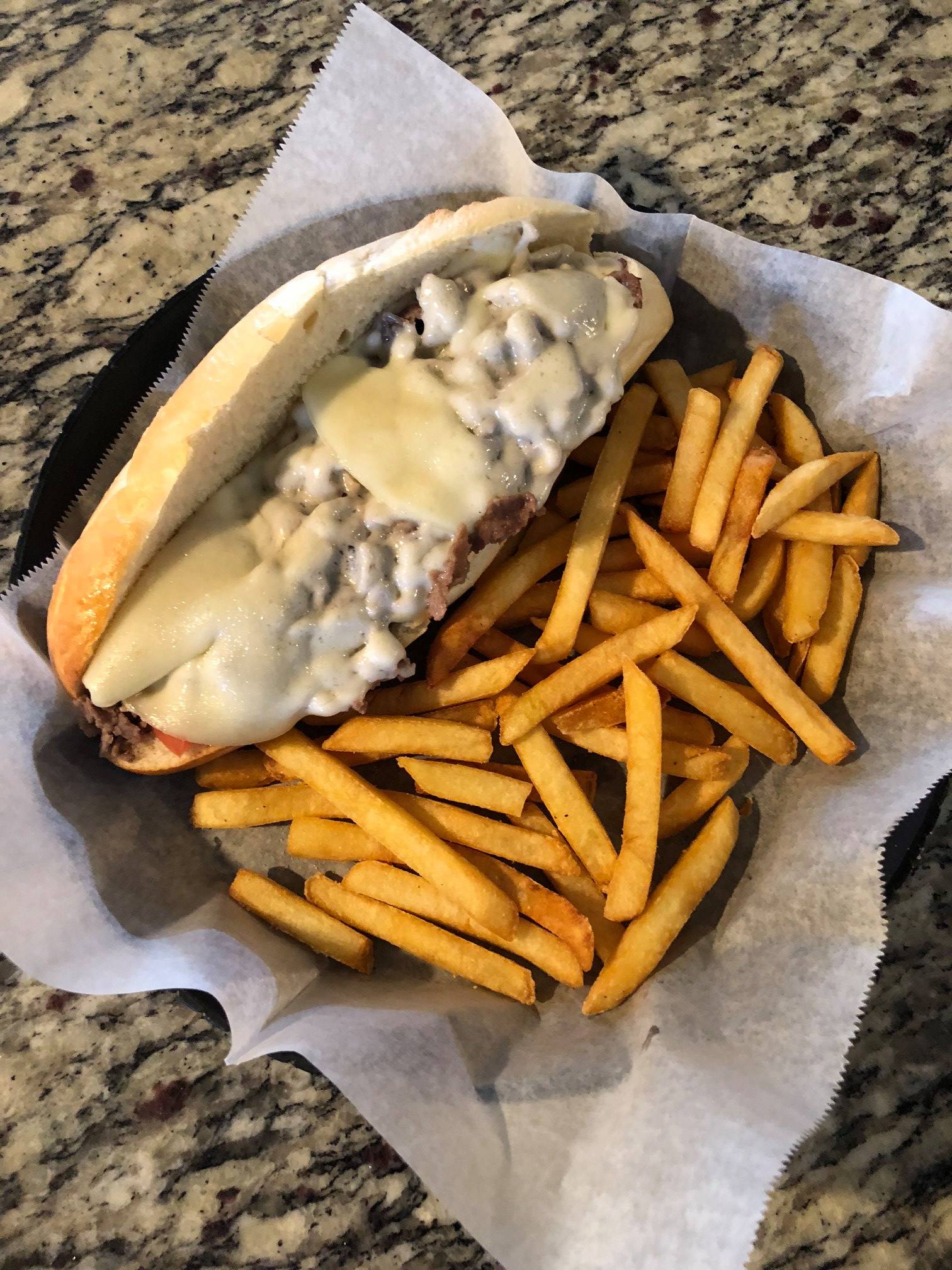 Philly Cheesesteak Sandwhich with Fries