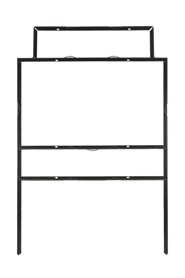 JustSignFrames Metal H-Frame Yard Sign Holder - 30x24 Inch With Rider Slot, Black