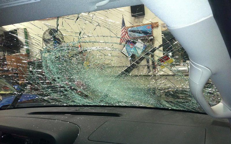 Broken windshield
