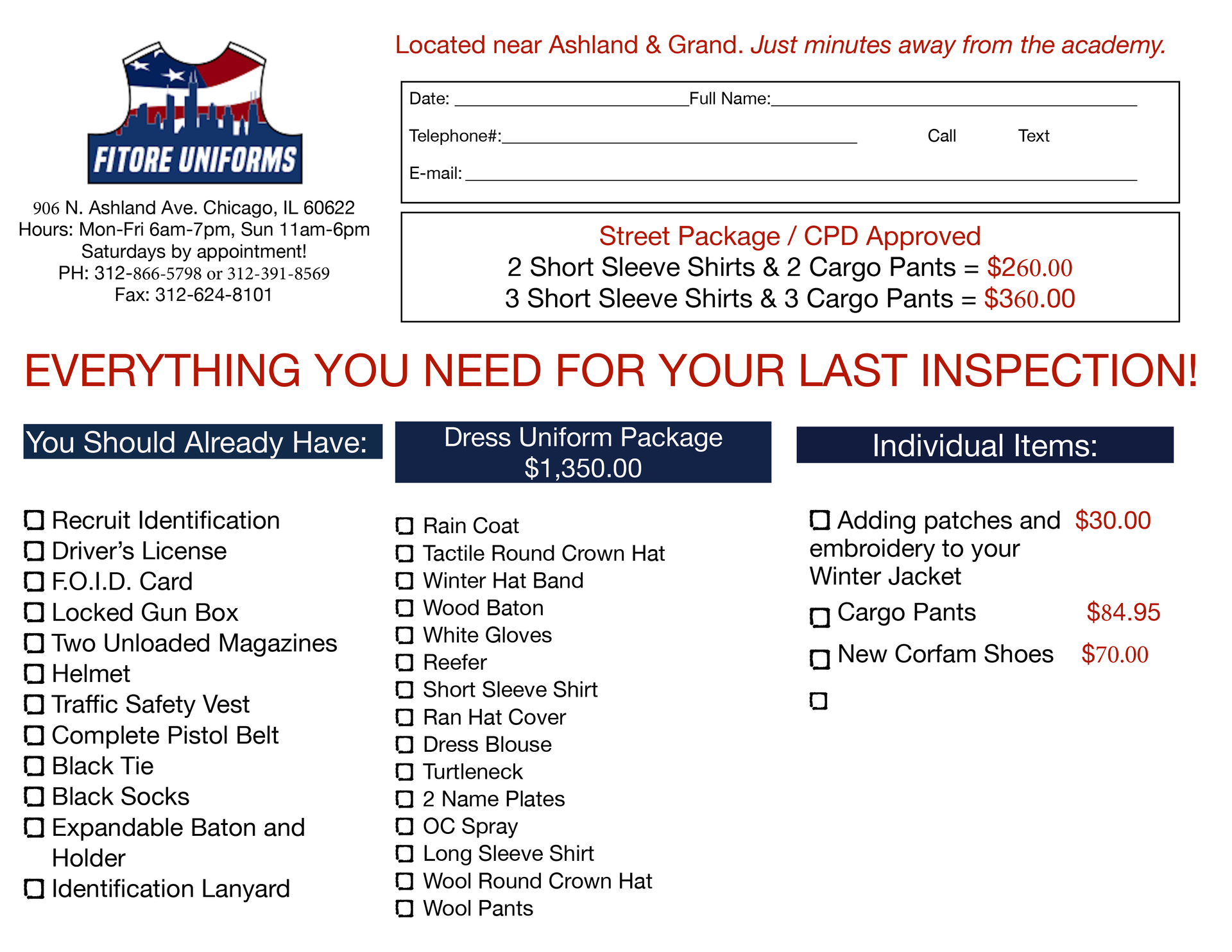 A flyer that says everything you need for your last inspection