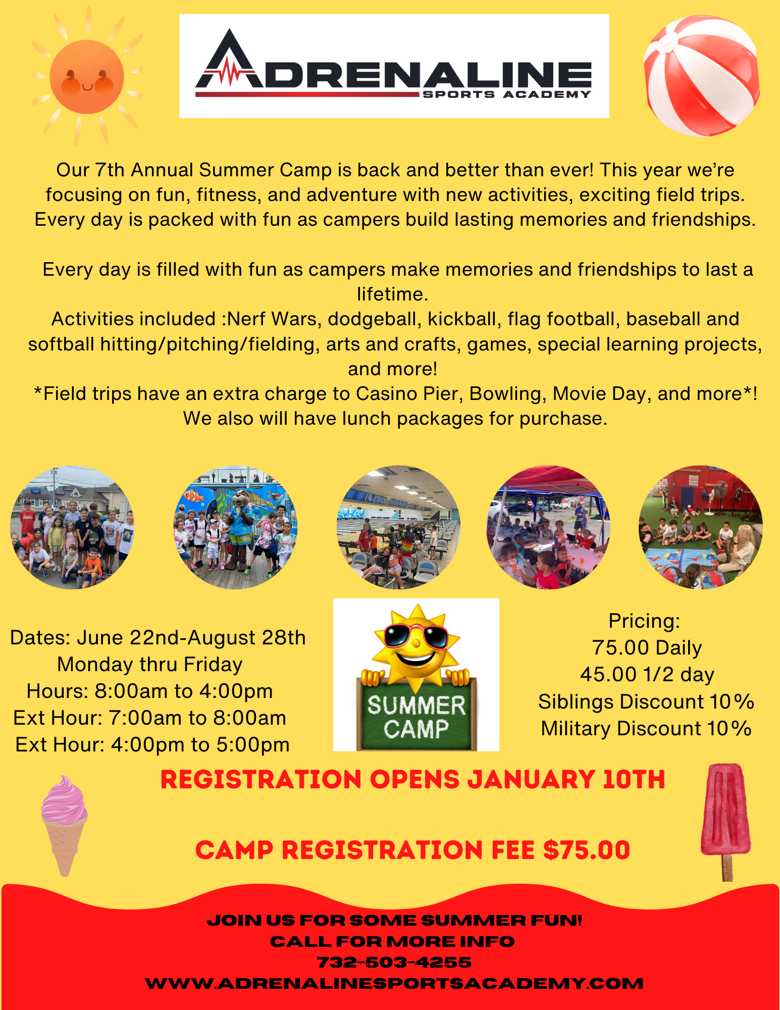 Summer flyer with players