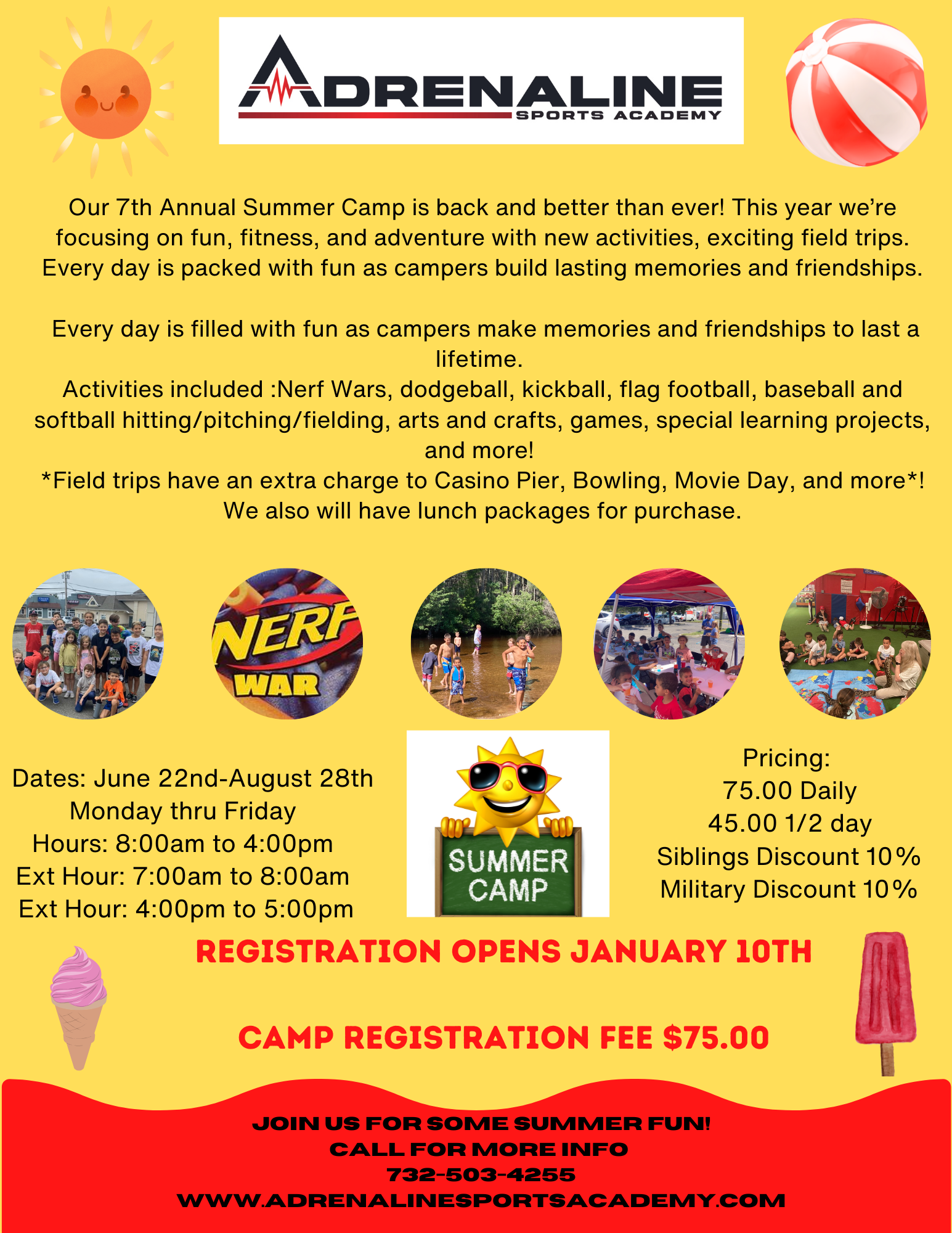 Summer flyer with players