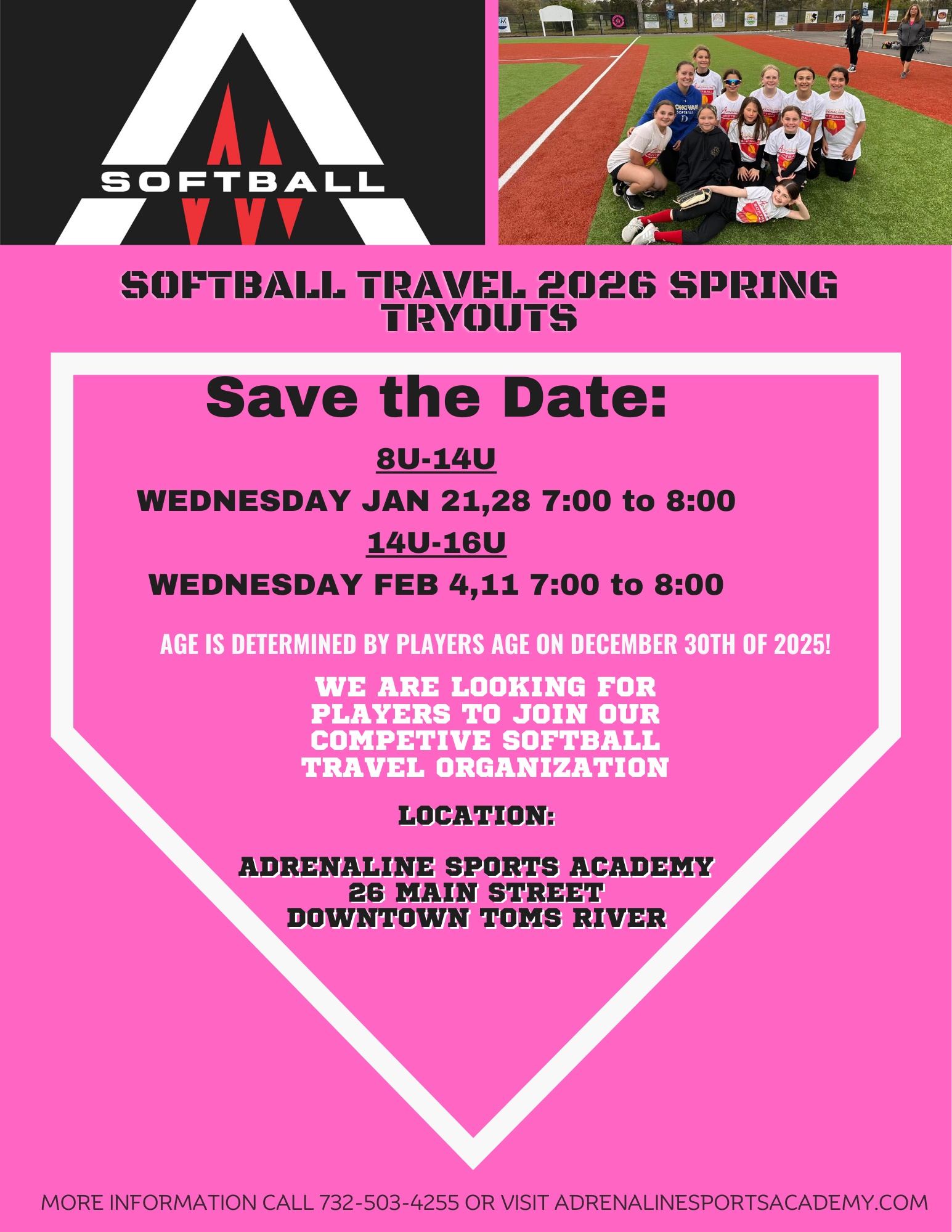 Spring flyer with players pink