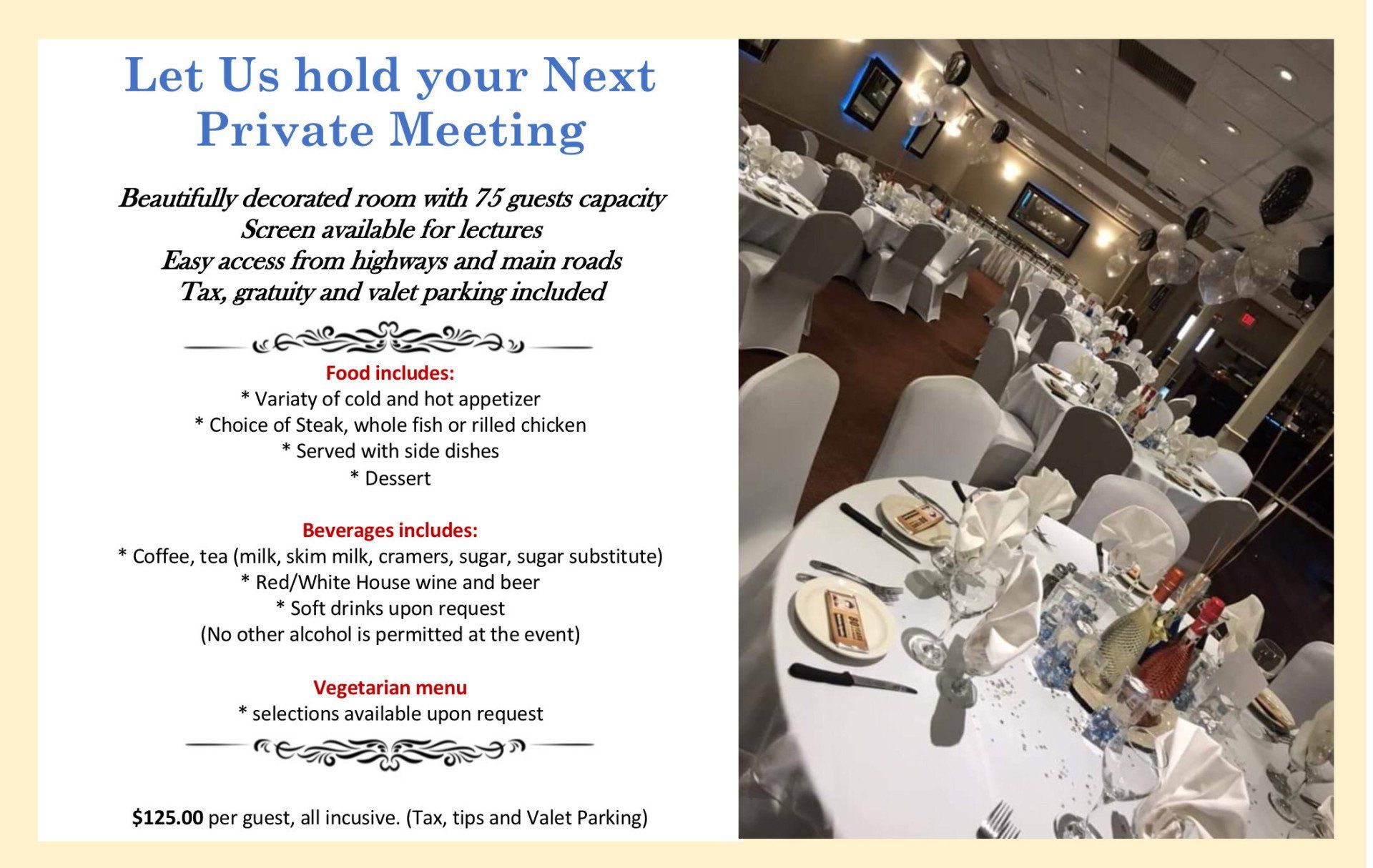 Let us hold your next private meeting