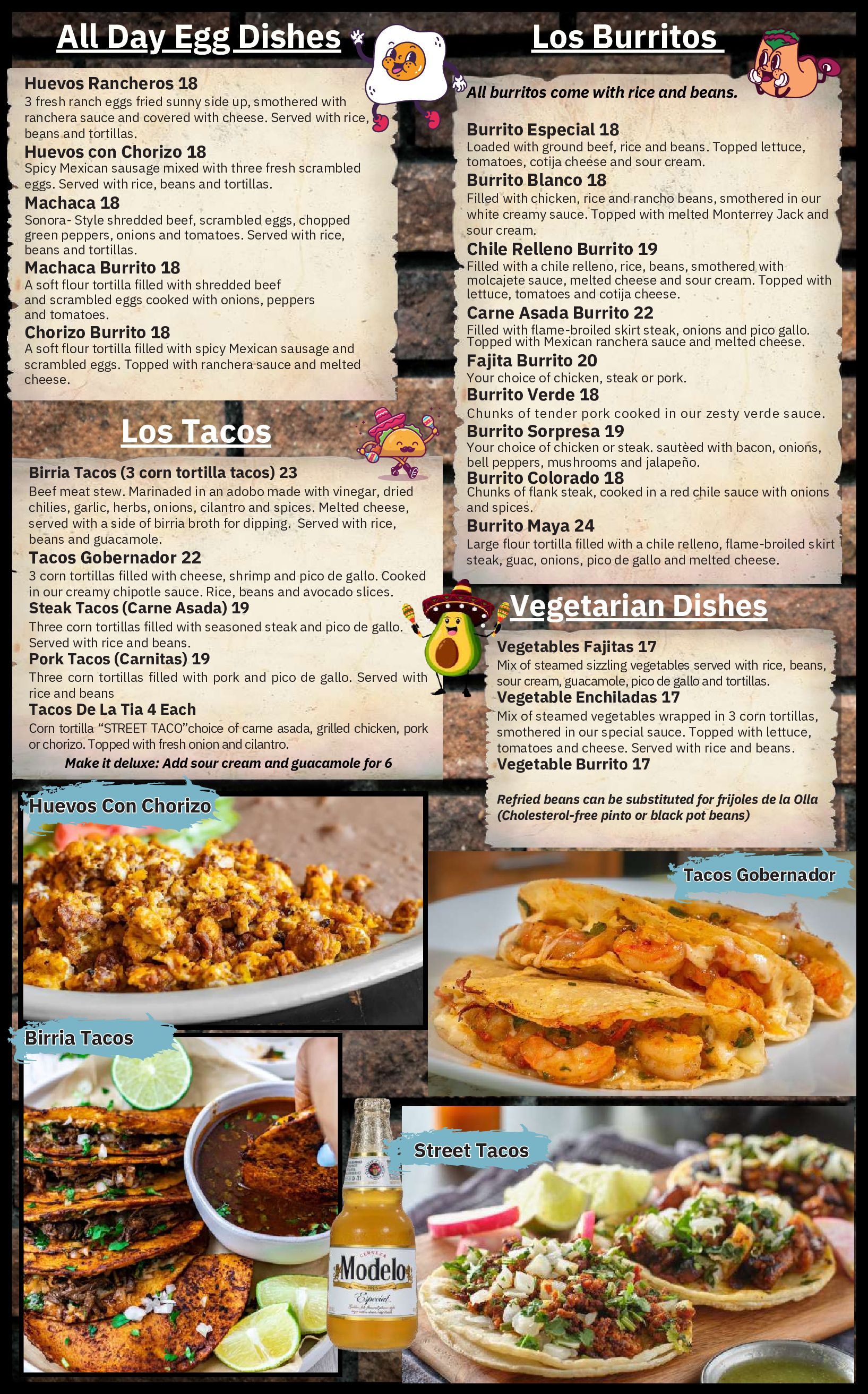 Evanston dinner menu