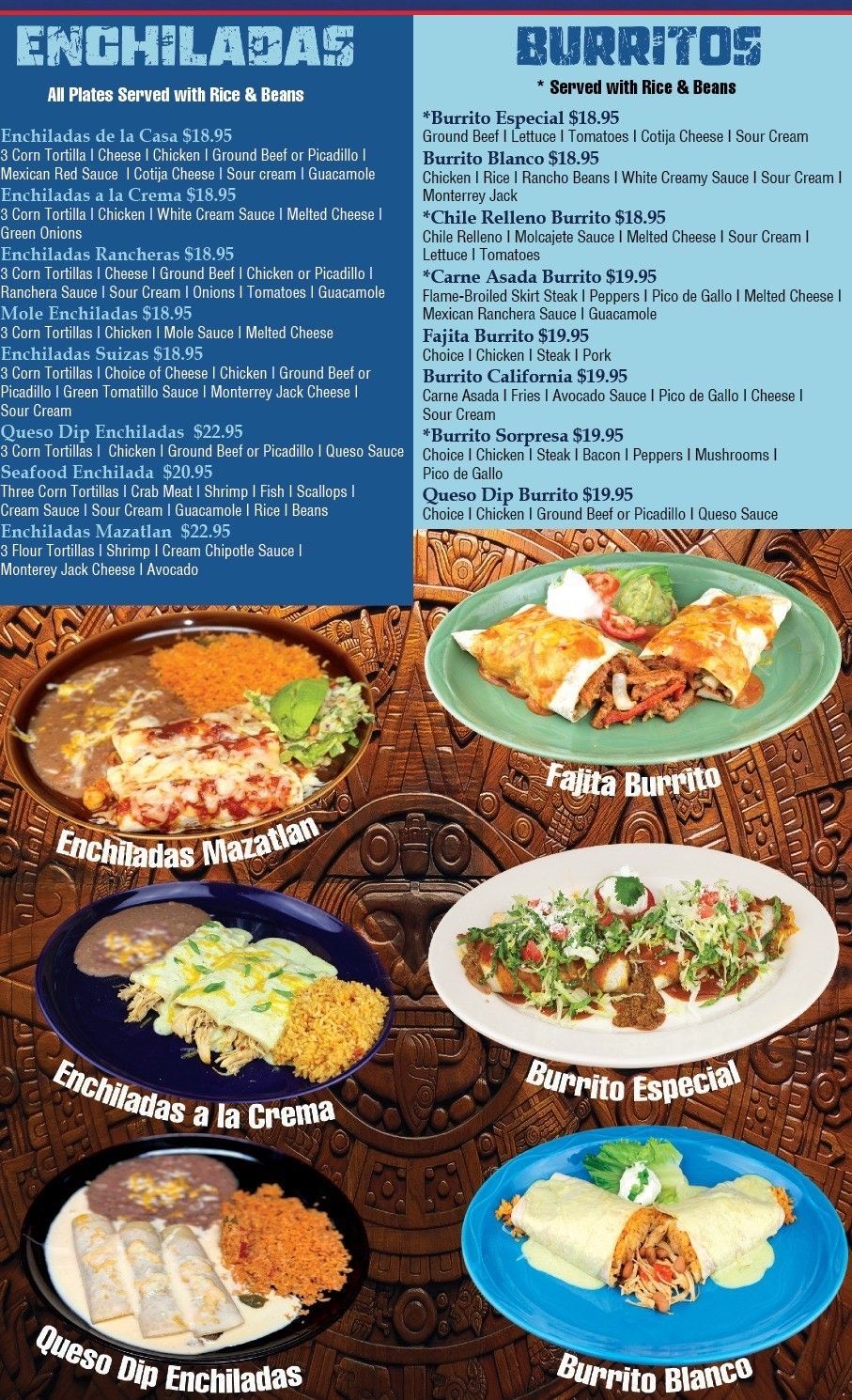 enchiladas and burritos