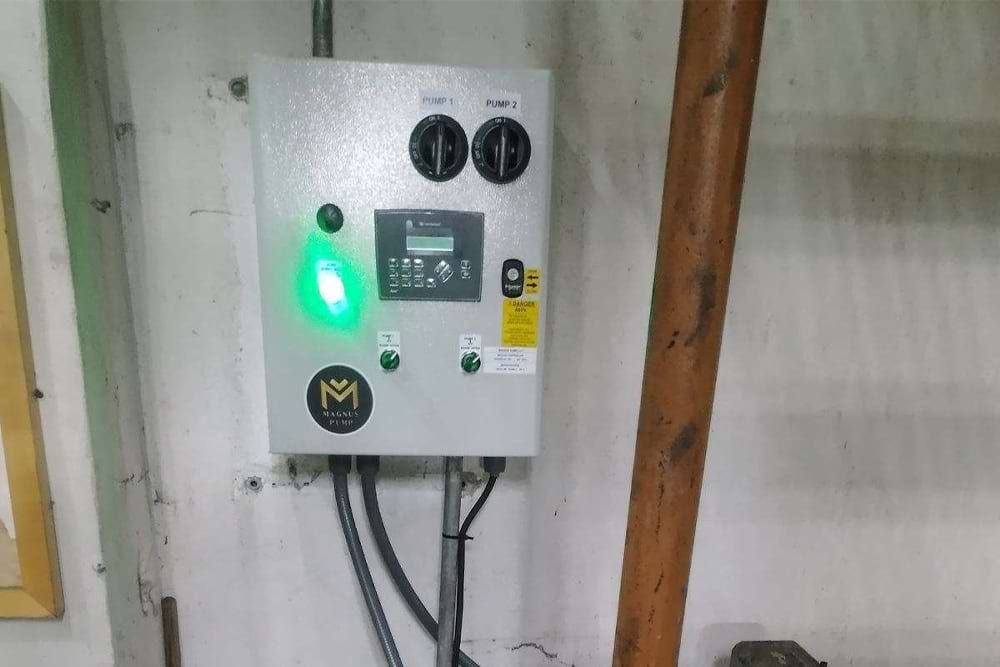 Gray and white plaid pattern.