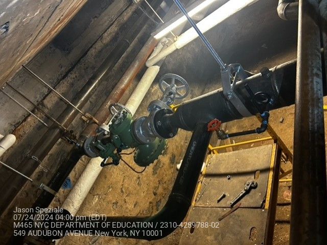 Plumbing with valves and pipes