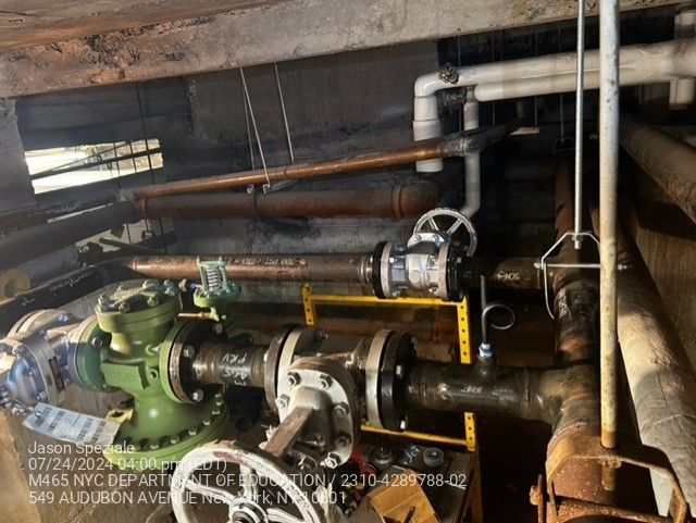 Plumbing with valves and pipes