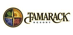 Tamarack Resort logo: a compass rose design with seasonal icons and text.