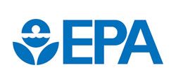 EPA logo: Blue emblem with a stylized water and plant design, and