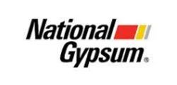National Gypsum logo with red and yellow stripes.