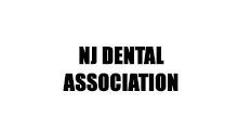 The logo for the nj dental association is black and white.
