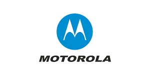 The motorola logo is blue and black on a white background.